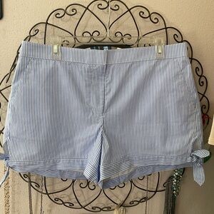 Women's Blue Striped Shorts